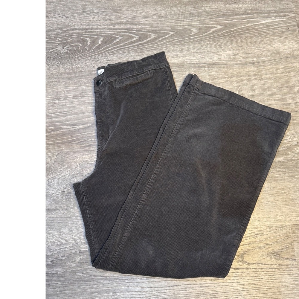 Madewell The Wide-Leg Pant Corduroy Charcoal Gray High Rise Size 29